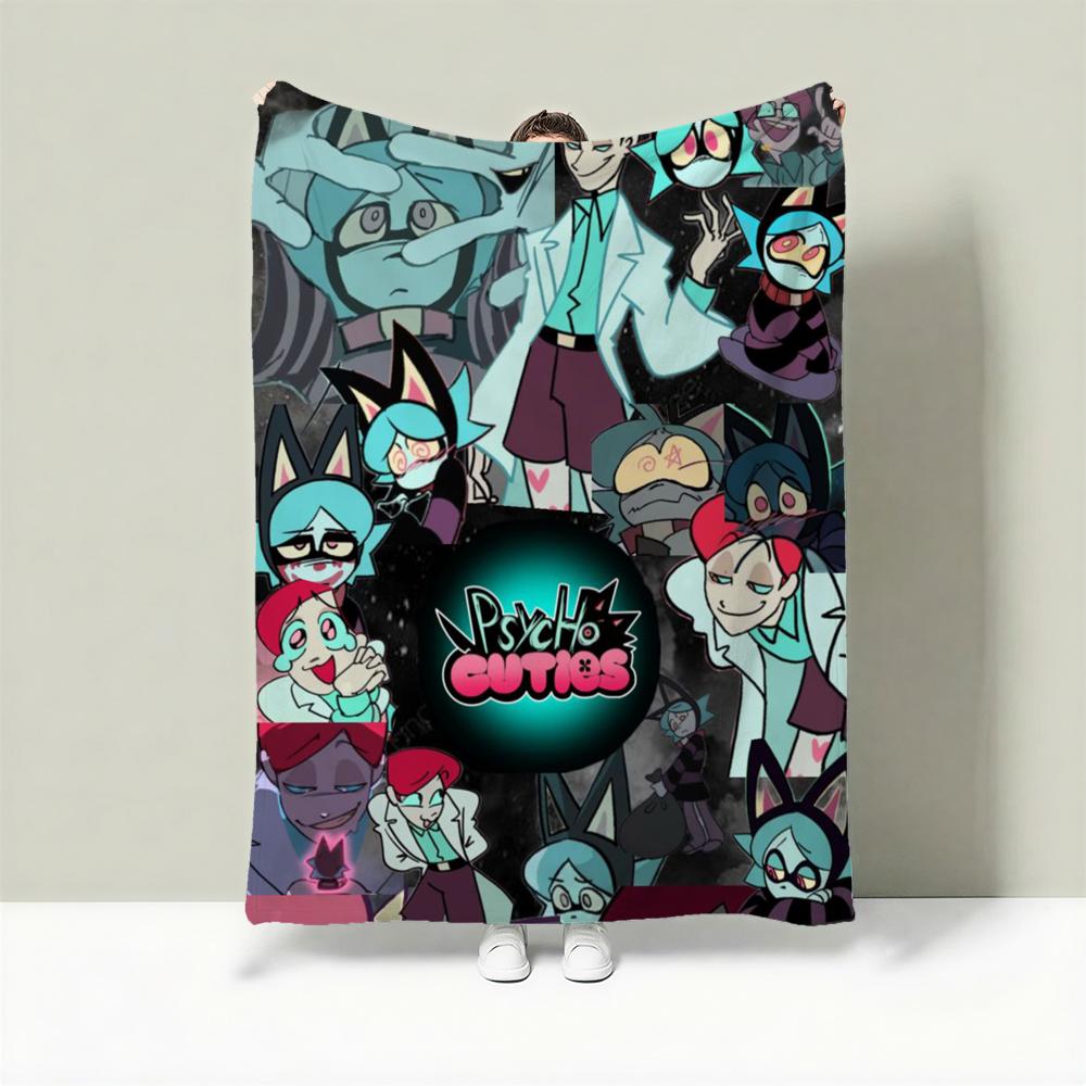 Character P-Psychocuties Throw Lightweight 240g Flannel Blanket Soft Skin-friendly for Summer Cooling