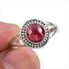 Natural Garnet Gemstone Handmade 925 Solid Sterling Silver Gift Ring S.10 K2G27