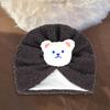 Children Hat Cartoon Bear Design Comfortable Elastic Fit Knitting Hat All-Round Thermal Protection Winter Baby Hat