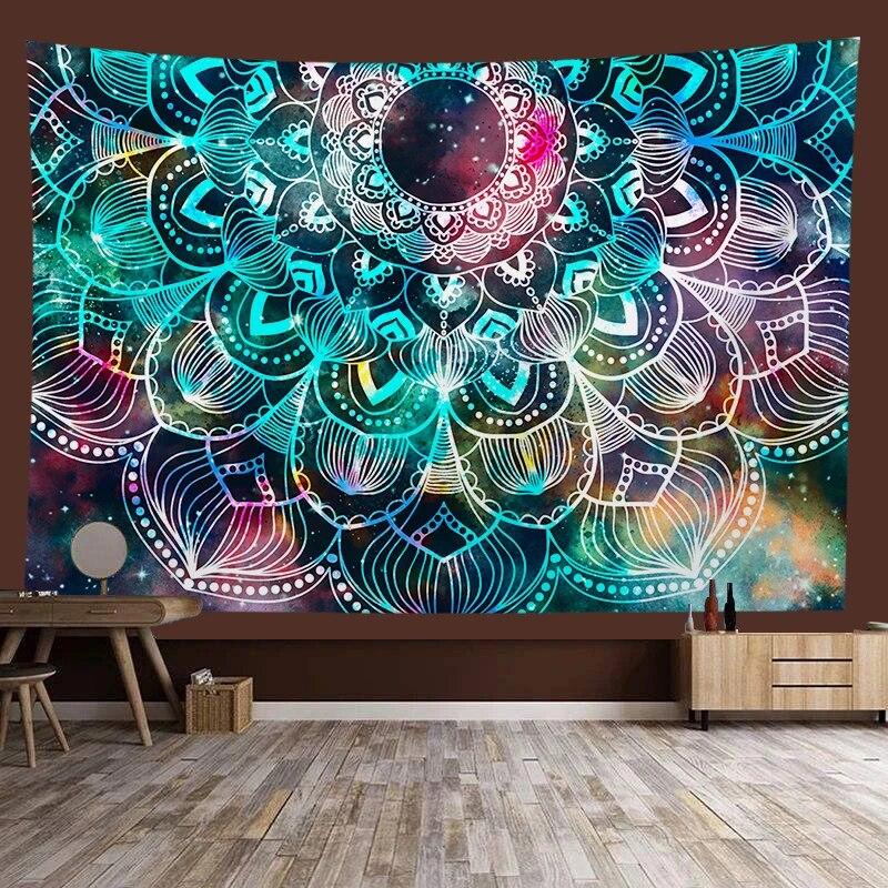 Mandala Floral Tapestry Bohemian Hippie Hanging Cloth Wall Art Decoration Background Cloth Room Living Room Home Decor