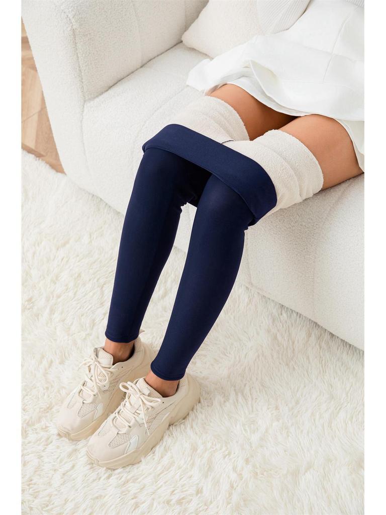 Уютные леггинсы из овчины больших размеров для тепла и комфорта осенью и зимой