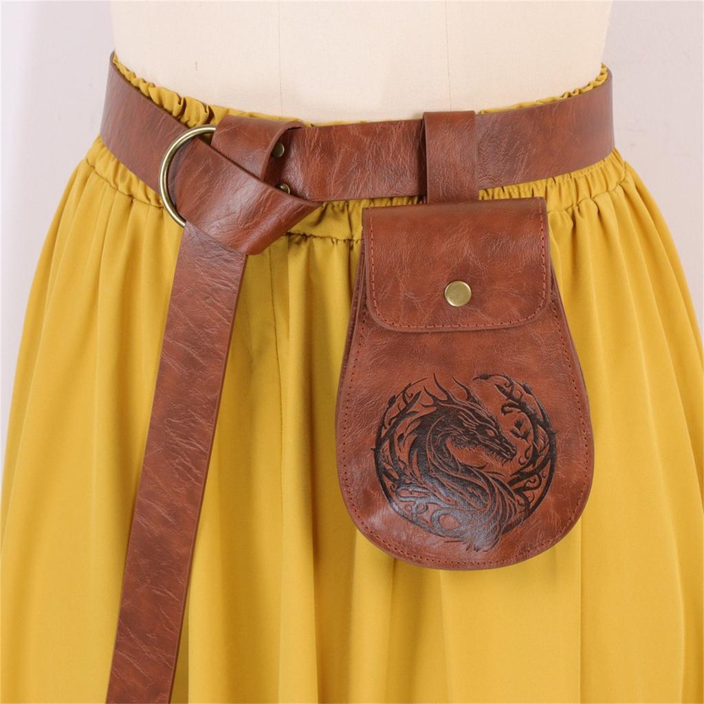 Средневековая поясная сумка с регулируемым ремешком для монет, ключей, необходимых вещей, из искусственной ПУ кожи, унисекс, аксессуар для костюма для косплея