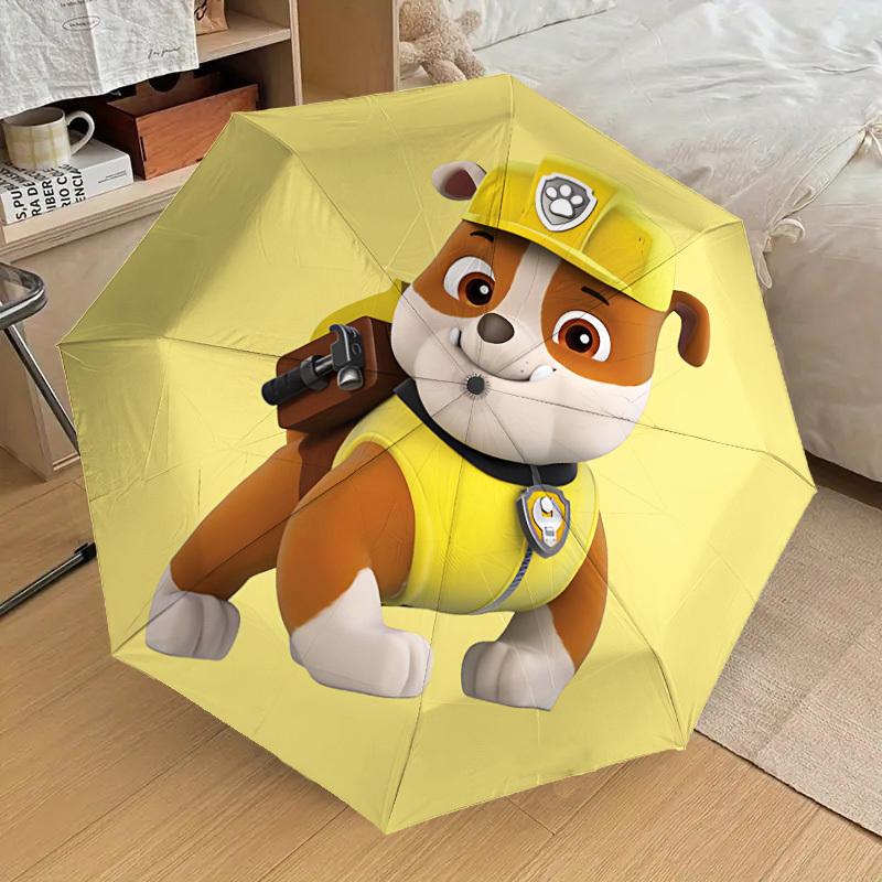 1PC paw patrol rubble Umbrella-8-Rib Reinforced, Automatic Open, Lightweight & Durable, Cute Fashion Accessory for Outdoor, Beach or Casual Use, Beach