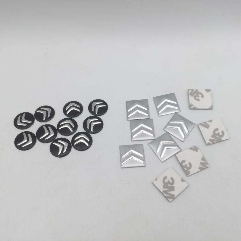 2pc 5pc 10pc 14mm 16mm For Citroen car key fob case Badge button Badge logo straight folding remote Keychain Replacement Sticker