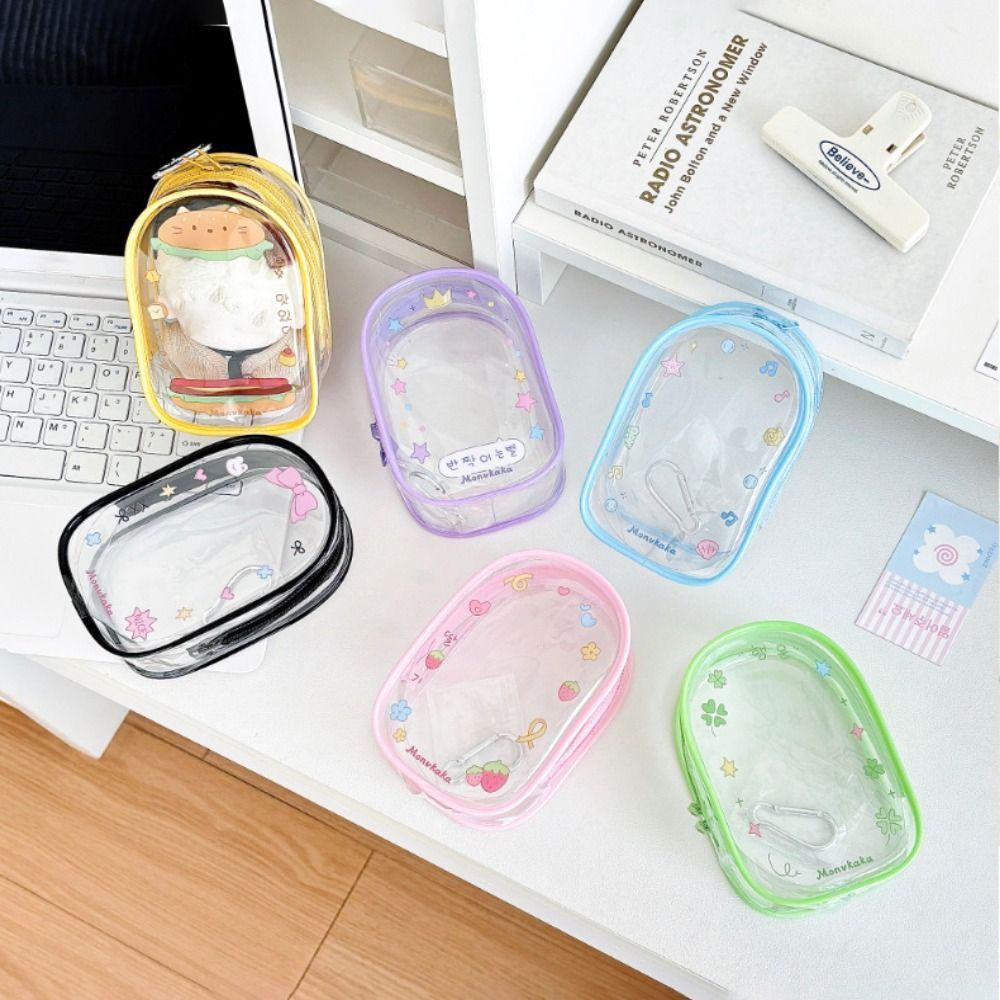PVC Data Cable Storage Bag Transparent Dolls Outdoor Bag Plush Dolls Storage Pouch for 13cm Dolls