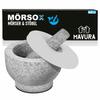 Гранитная ступка MÖRSOX с пестиком, ступка для специй, кухонная ступка и силиконовая крышка 15 x 10 см