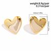 Minimalist Punk Gold Color Smooth Love Heart Stud Earrings for Women 2025 Trend Wed Bridal Goth Piercing Earrings Jewelry Gift
