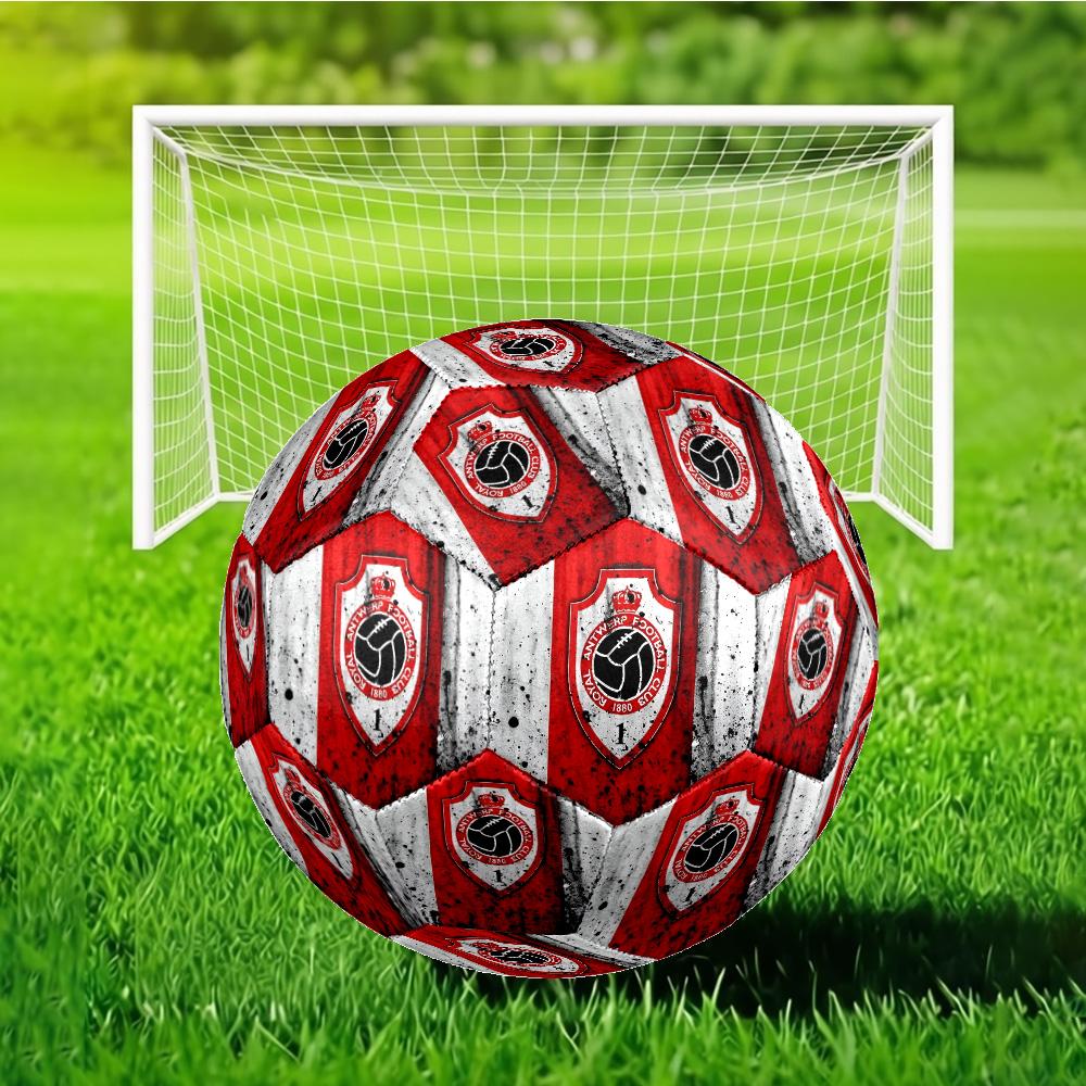 Royal Antwerp Fc Crest Size 5 Soccer Ball, Suitable for Training and Matches, High-Elasticity, Wear-Resistant Material Gift for Fan