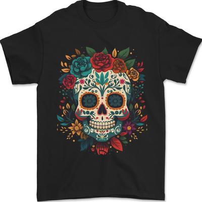 Sugar Skull DOTD Day of the Dead Mens T-Shirt 100% Cotton