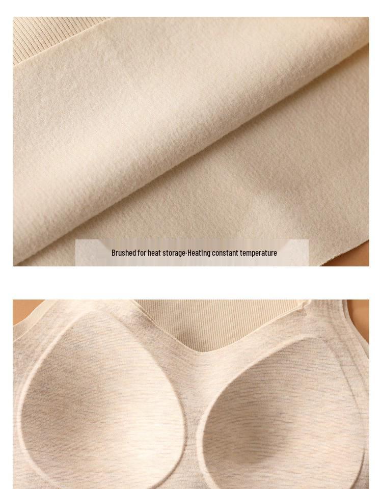 Женская термомайка на бретелях из шерсти и шелка со встроенными чашками