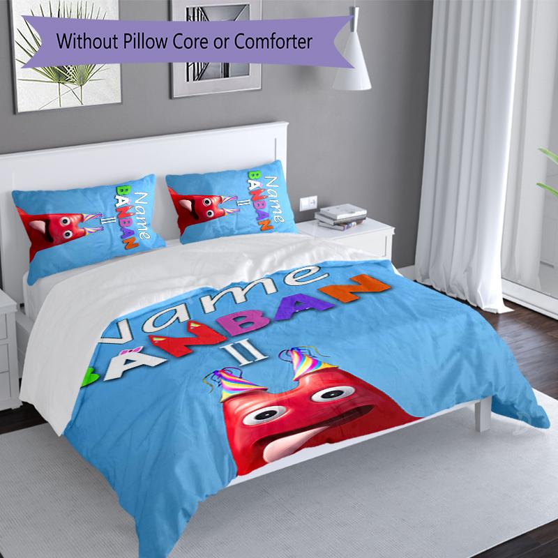 3pcs Custom Name Garten Of Banban Set,Includes 1 Duvet Cover and 2 Pillowcases,All-season Bedroom Decor