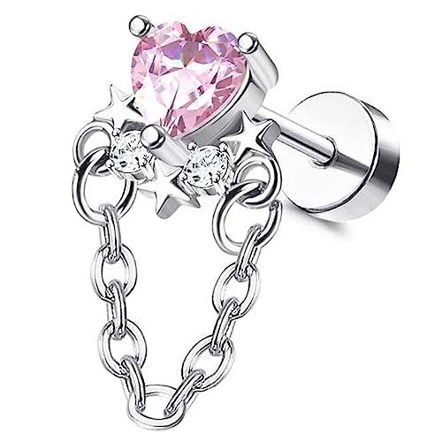 Bobisty 16G Серьги-гвоздики для хряща уха Женские из нержавеющей стали Пирсинг helix Украшения Лист Бабочка Гвоздики с кубическим цирконием