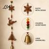 Decorative Metal Wind Chimes Rustic Christmas Elk Chime, Xmas Hanging Ornament with Reindeer Snowflake And Decorations Tree Patterns, Vintage