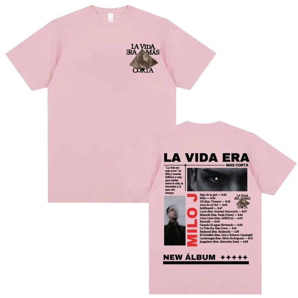 Rapper Milo J La Vida Era Mas Corta New Album Tour Graphic Tee Shirt Unisex Women Harajuku Hip Hop Short Sleeve Tshirts Streetwear