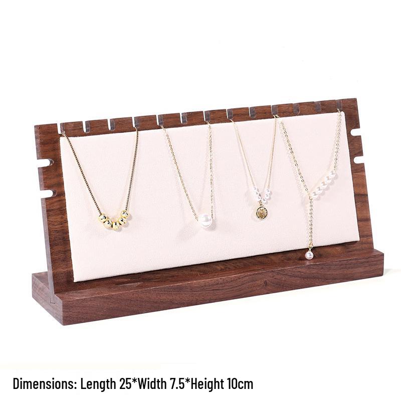 Walnut Jewelry Display Stand Set: Ring Tray & Necklace Mannequin