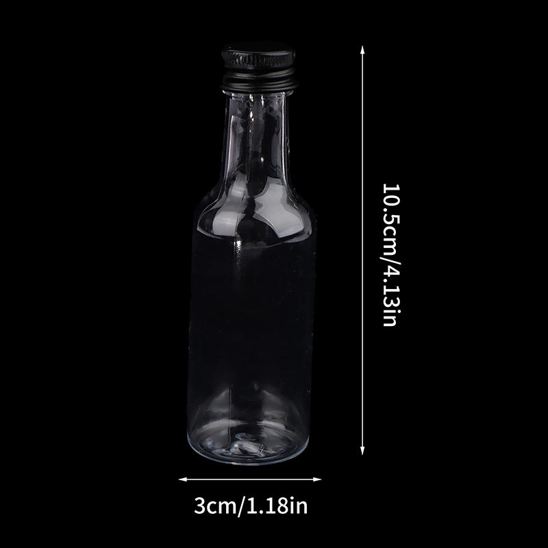 6 шт. 50 мл мини прозрачные ПЭТ многоразовые бутылки вина маленькие бутылки для вечеринок свадьбы бутылки для ликера с герметичной винтовой крышкой