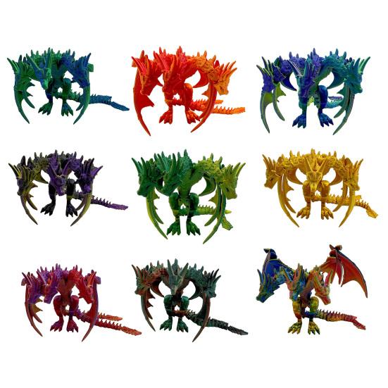 Nostalgie 3D Printed Dragon Figurine with Movable Joints, Flexible Articulated Toy, Desk Ornament, Creative Gift for Lovers, Boys, Shelf Decor
