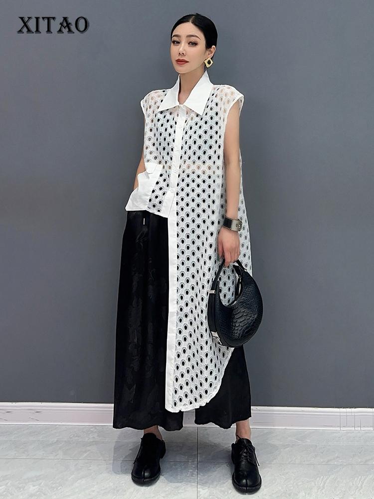 Xitao Асимметричная рубашка без рукавов Personality, женский топ WLD20213