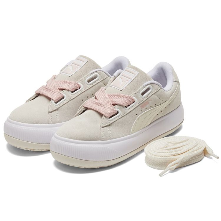 Puma Замшевые кроссовки Mayu Heart Замшевая кожа Толстая подошва Нескользящие Износостойкие Легкие Увеличивающие рост Низкие кроссовки Женские кроссовки 387321-03