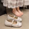 French Fairy Style Bow Shallow Mouth Single Shoes Female 2025 Spring and Summer New Korean Version Soft-soled Ballet Small Single Shoes Female