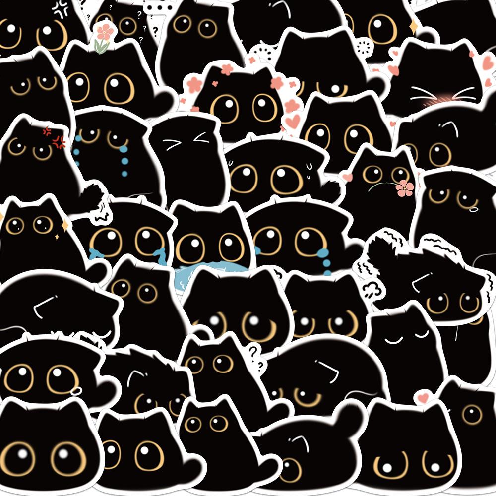Cute Cat Cartoon Graffiti Stickers: Waterproof DIY Decorations for Notebooks & Suitcases