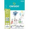 CANSON Bloc Papier À Dessin Mes 1ers Gribouillages 40 Feuilles A4 - 160 G