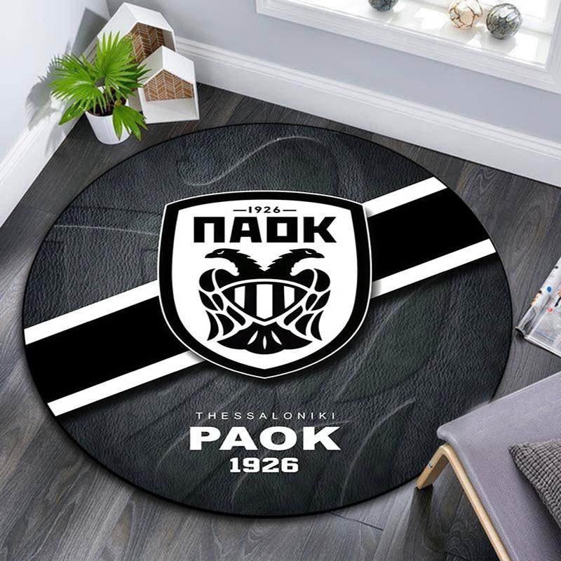 PAOK pattern round rug,Carpet Rug for Living Room Bedroom Playroom ,Non-slip Floor Mat,Holiday Gifts and Birthday Gifts.