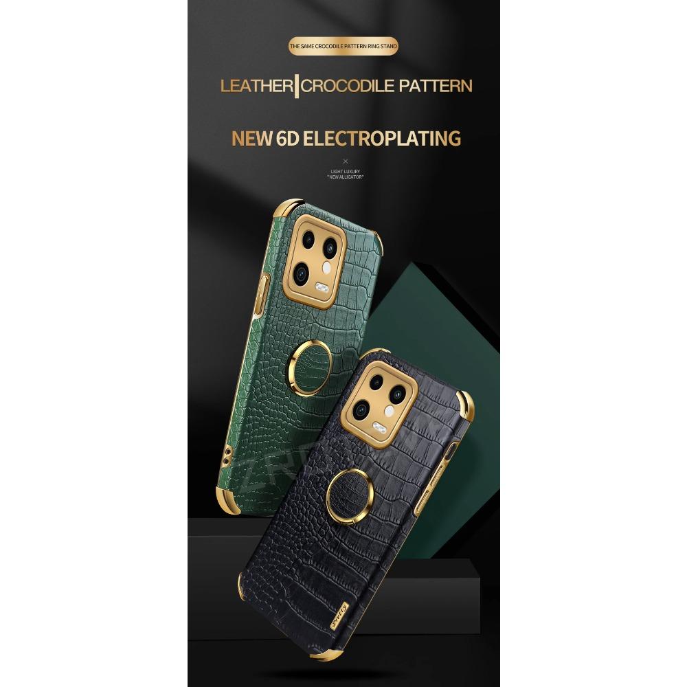 Роскошный чехол с покрытием из крокодиловой кожи для Xiaomi 13T Pro 13 Lite 12T 12 11T 11 Mi 10 10T защитный чехол кольцо магнитный держатель противоударный чехол-подставка