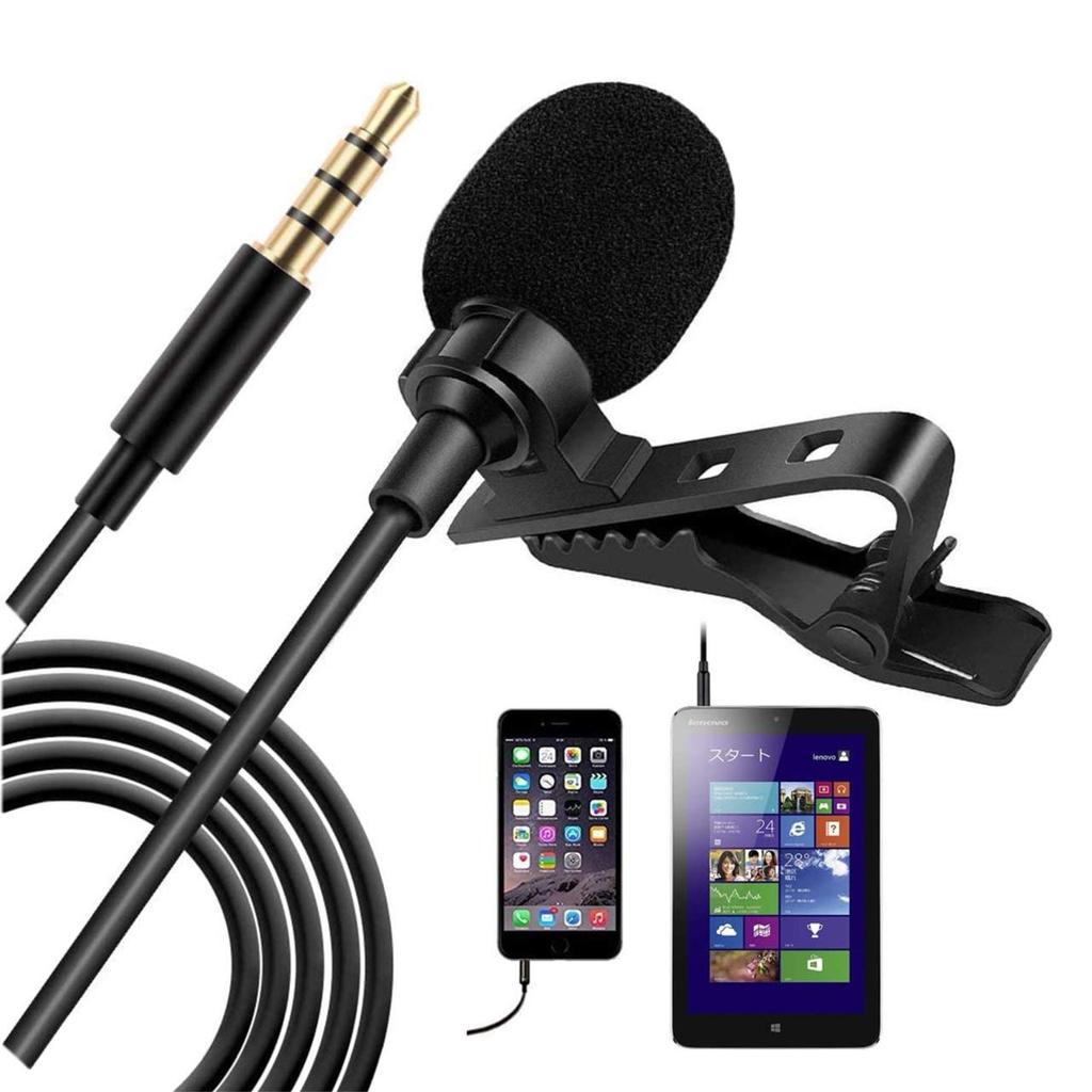 MILEXIO Professional Lavalier Microphone, PC Microphone, High Performance, with Dual Cord, Smartphone Microphone