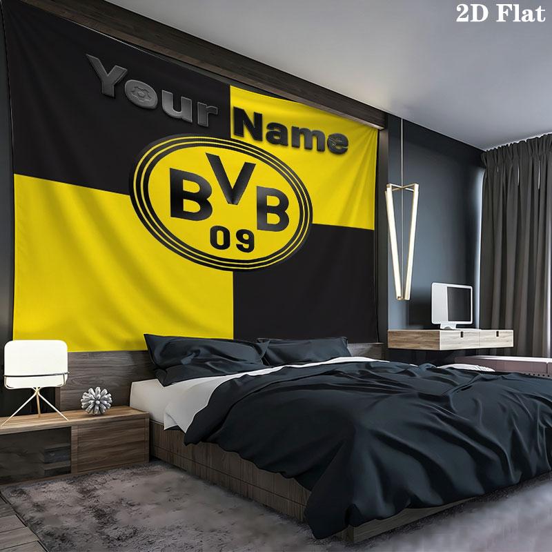 Borussia Custom Name Wall Tapestry Aesthetic Wall Hanging Printed Fabric Blanket Decorative Tapestries for Bedroom Living Room Home Decor