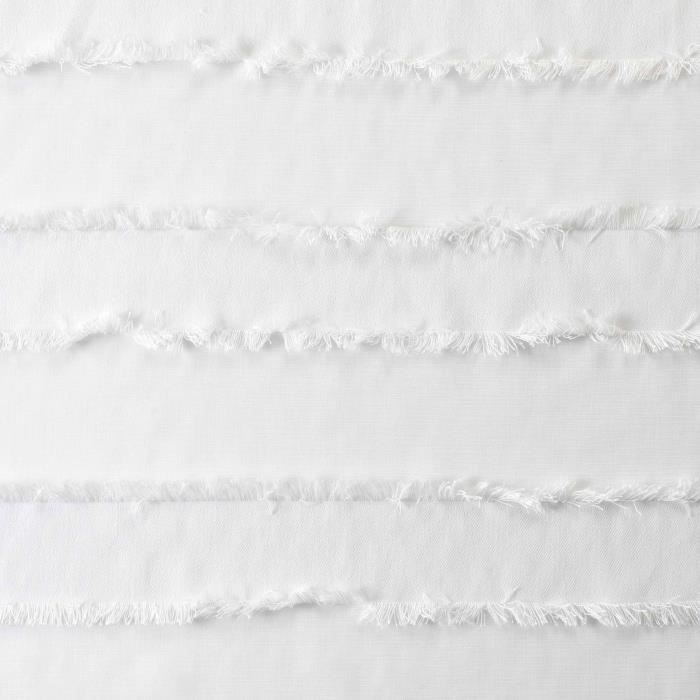 Panneau voilage sable a rayure 140 x 260 cm Lalina blanc