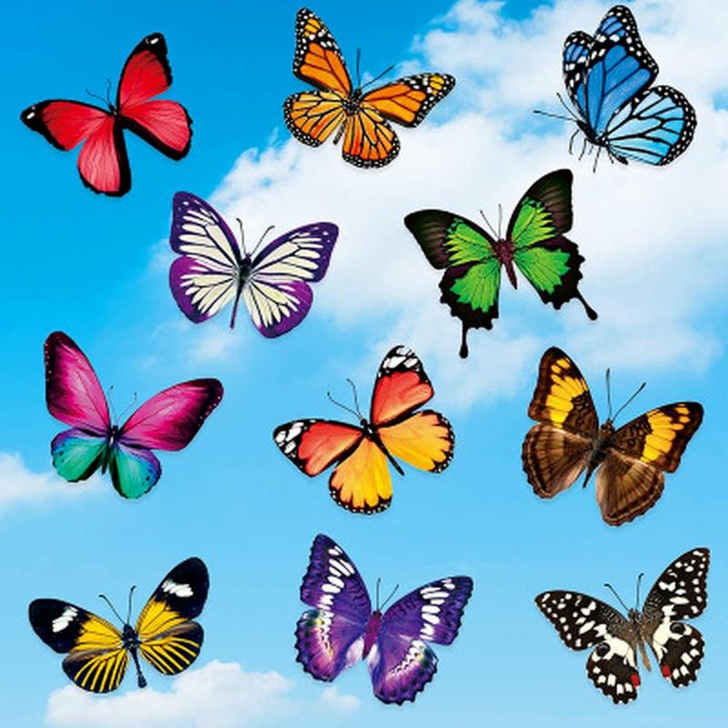 New 20PCS Butterfly Window Stickers Anti-Collision Window Clings Decals Reusable Glass Window Film Wall Stickers