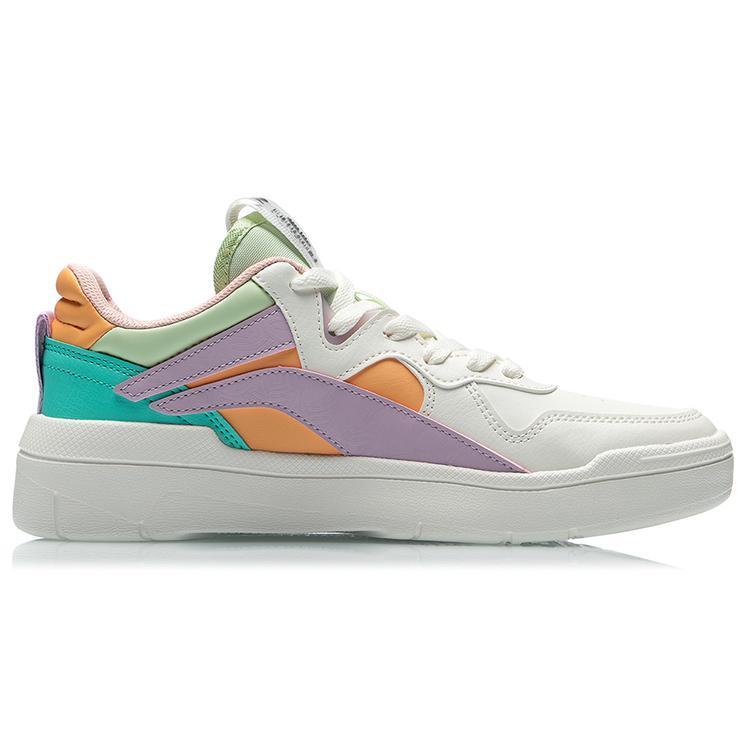 Li Ning Wave Superwave LO Нескользящие Легкие Низкие Скейтборд-обувь Женская Белый Фиолетовый Зеленый AECR004-2