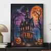 Halloween 5D Haunted House Pumpkin Full Diamond Art Painting Kit Diamond Painting Home Decor Crafts Wall Art Mosaic Pictures Set 130