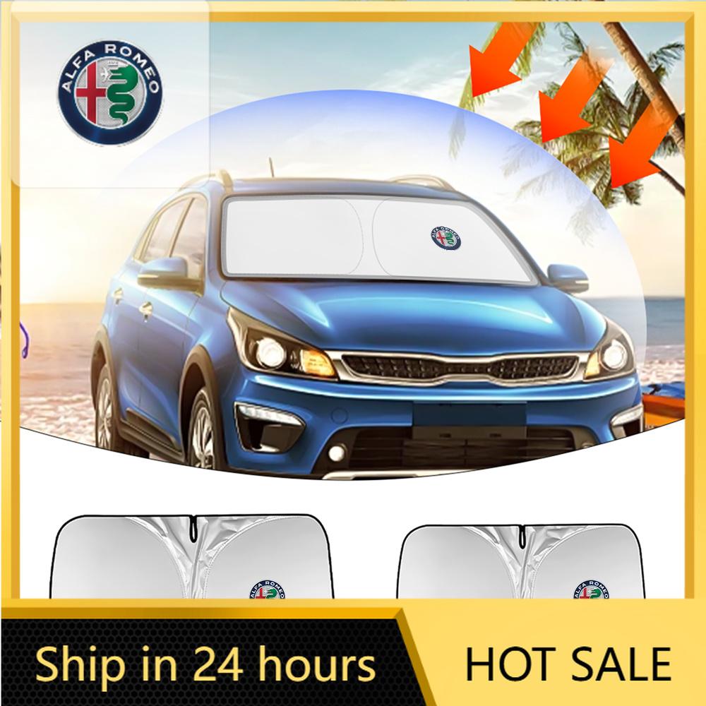 Car Sticker For Alfa Romeo 159 147 Car Windshield Sun Visor Shade Cover Foldable UV Protection For Alfa Romeo 147 156 159 Giulia zj3