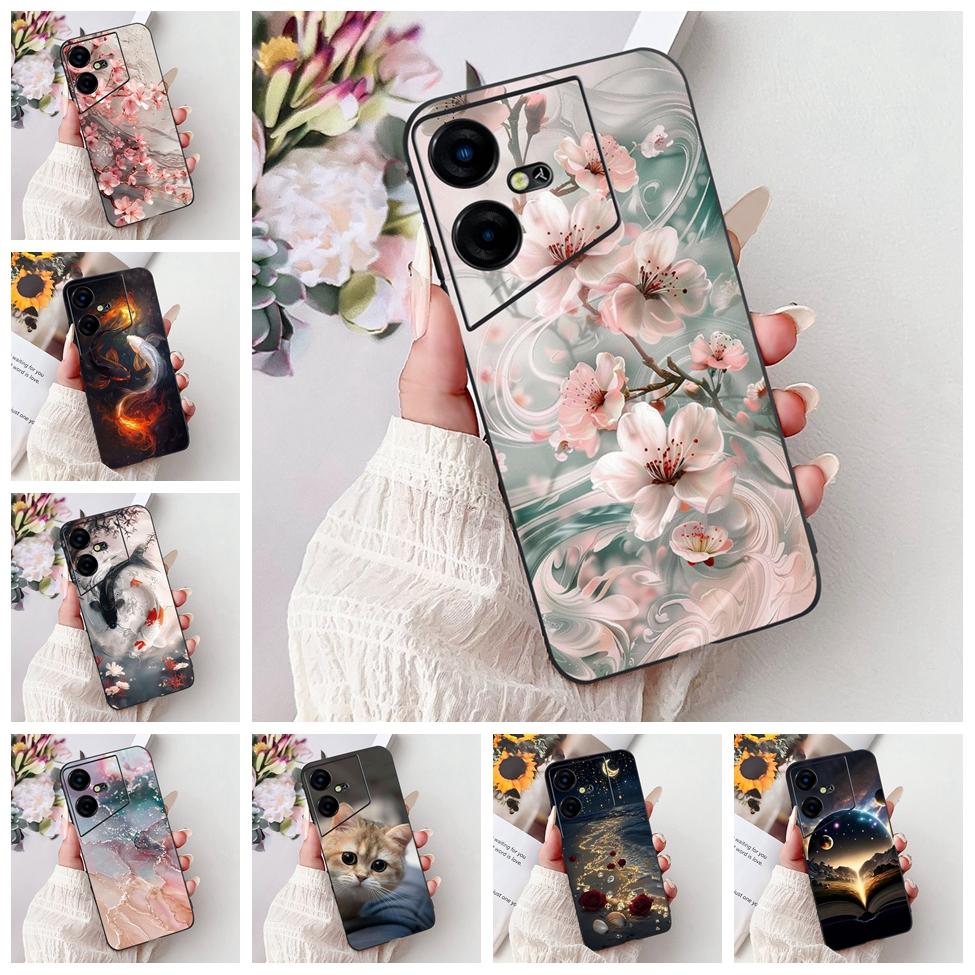 6,82'' Для Tecno Pova Neo3 LH6n Задняя крышка Для Tecno Pova Neo 3 Чехол Силиконовый Роскошный Модный Милый Мультяшный Кот Ударопрочный Funda