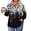 Womens Plus Size Tops Long Sleeve Shirts Round Neck Flowy Tunic Casual Loose Blouse L-5X
