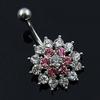 Кристалл Горный Хрусталь Цветок Пупка Кольцо Пупка Бар Пирсинг Ювелирные Изделия
