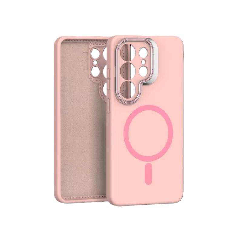 Для Magsafe Жидкий силиконовый чехол Для Samsung Galaxy S26 S25 S24 S23 Ultra Edge Funda S25 Ultra Металлическая защита объектива Магнитная крышка