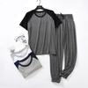 Spring and Summer Men's Pajamas Suit Modal Short-sleeved Trousers Thin Plus Fat Large Size Loose Home Clothes