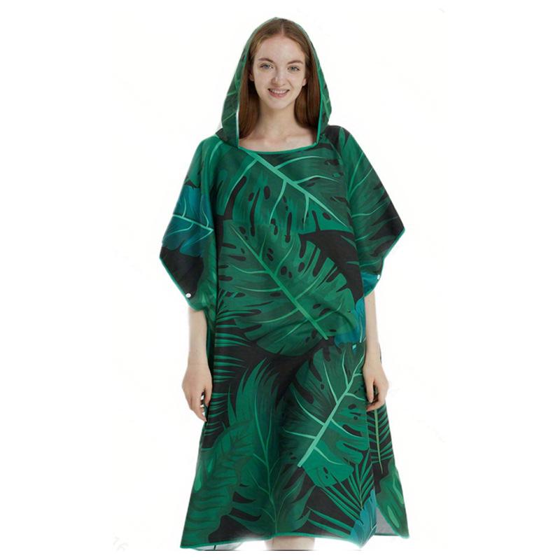 Colorful Quick-Dry Hooded Towel Cape for Beach, Bath, and Pool