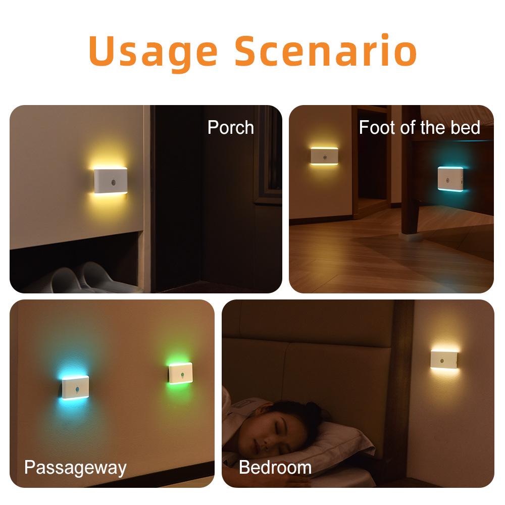 Перезаряжаемая RGB LED лампа с датчиком движения: Цветное магнитное амбиентное освещение для прихожих и коридоров