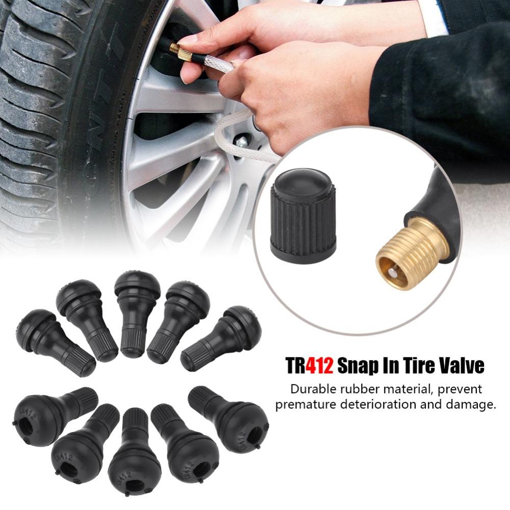 10PCS TR412 Tire Valve Stem Easy Install Tubeless Valve Stem Tire Maintenance And Valve Replacement