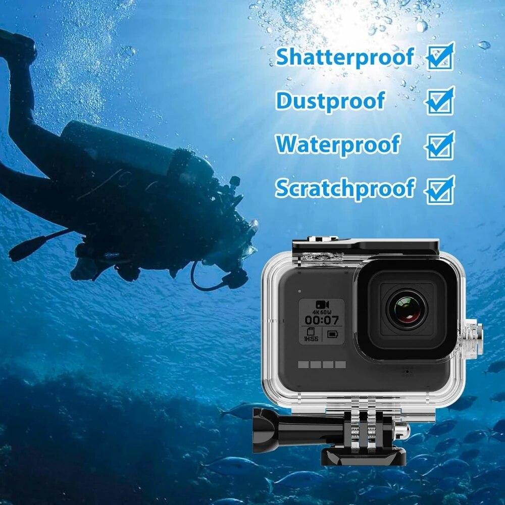 FitStill Водонепроницаемый чехол 60M для GoPro Hero 8 Black Подводный корпус-кейс Защитный кронштейн Аксессуары в комплекте