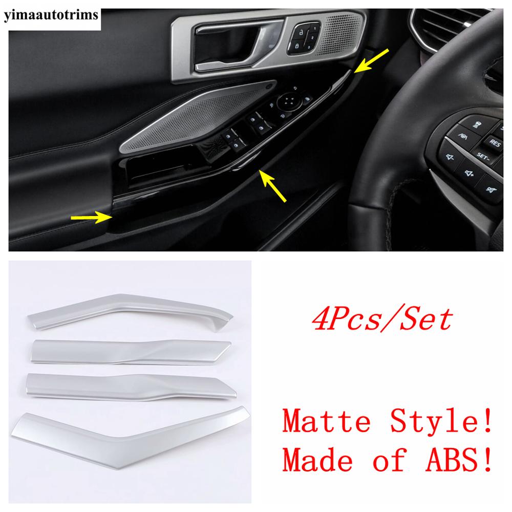 Car Inner Door Armrest Panel Handle Strip Decoration Cover Trim For Ford Explorer - 2025 ABS Matte Carbon Fiber Accessories