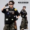 Kids Hip Hop Dance Outfit Set Boys Girls Street Performance Short Sleeve Cotton Costume