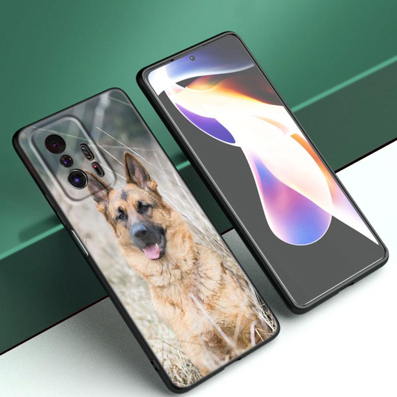 German Shepherd Dog Black Silicone Phone Case For Xiaomi Mi 9 SE 8 10 10T 11 12 13 Lite 9T 11T 12S 12T 13T 14 Pro 5G NE 11i 12X