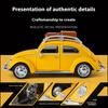 1/32 Volkswagen Beetle Alloy Die-cast Car Model Sound and Light Bring Back Pull Function Vehicle with Base Ornament Children's Gift