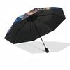 1pc Fantasy Night Owl with Moon Umbrella with Plastic Handle,Suitable for All Seasons Home Travel Outdoor UmbrellaDD675