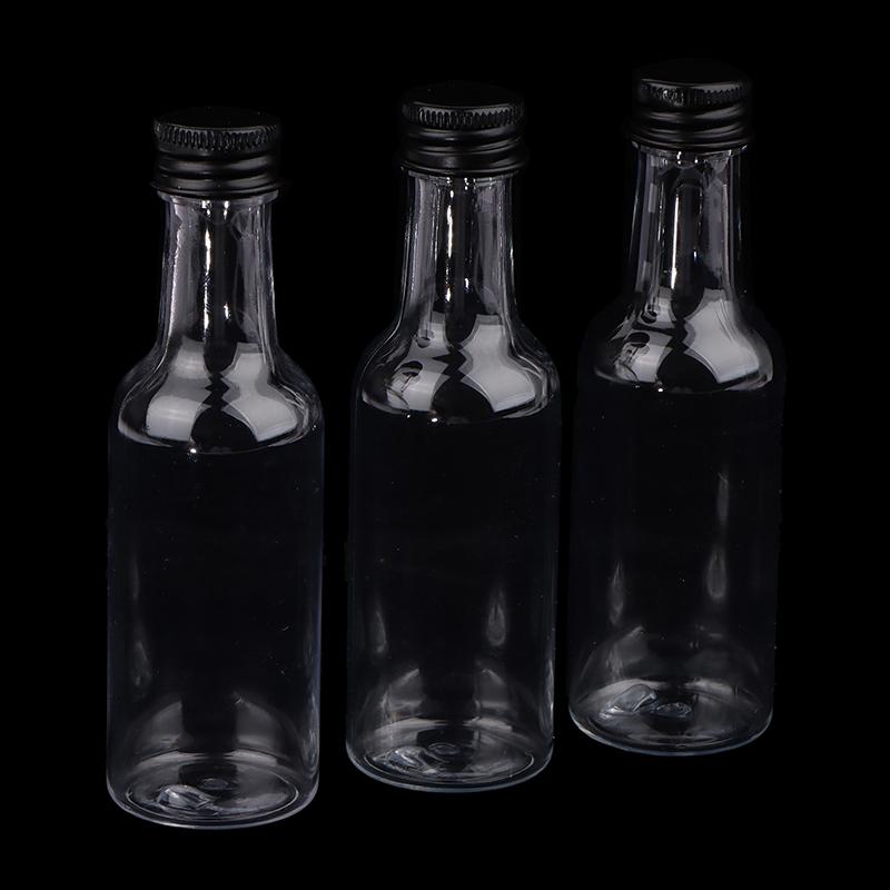 6 шт. 50 мл мини прозрачные ПЭТ многоразовые бутылки вина маленькие бутылки для вечеринок свадьбы бутылки для ликера с герметичной винтовой крышкой